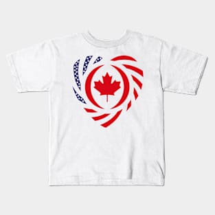 Canadian American Multinational Patriot Flag (Heart) Kids T-Shirt